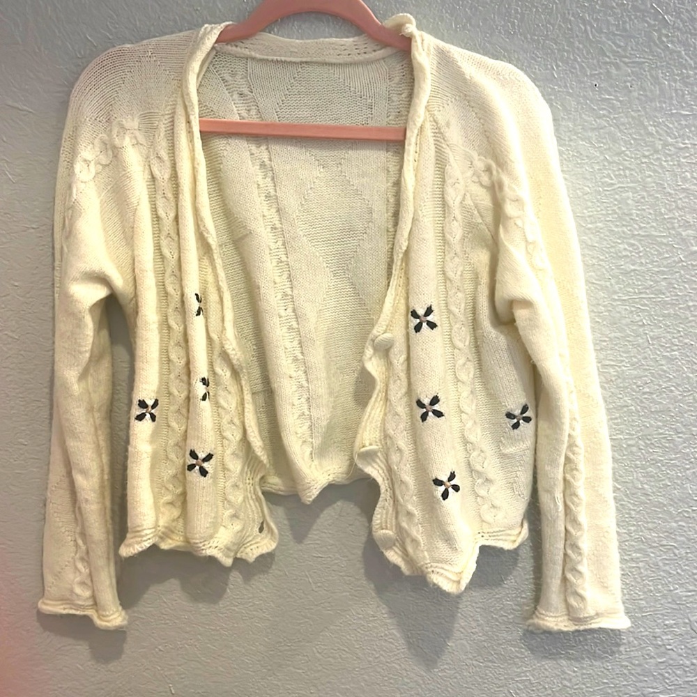 flower white cardigan comfy cardigan